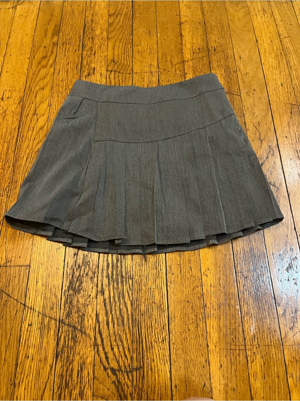 Pleated Mini Skirt in Dark Gray - Women's Skirt - Picture 2 of 4
